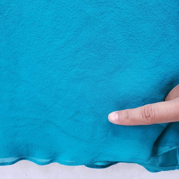 Aidan Mattox 100% Silk Strapless Formal Prom Gown Turquoise Maxi Dress Size 10 - Picture 10 of 16